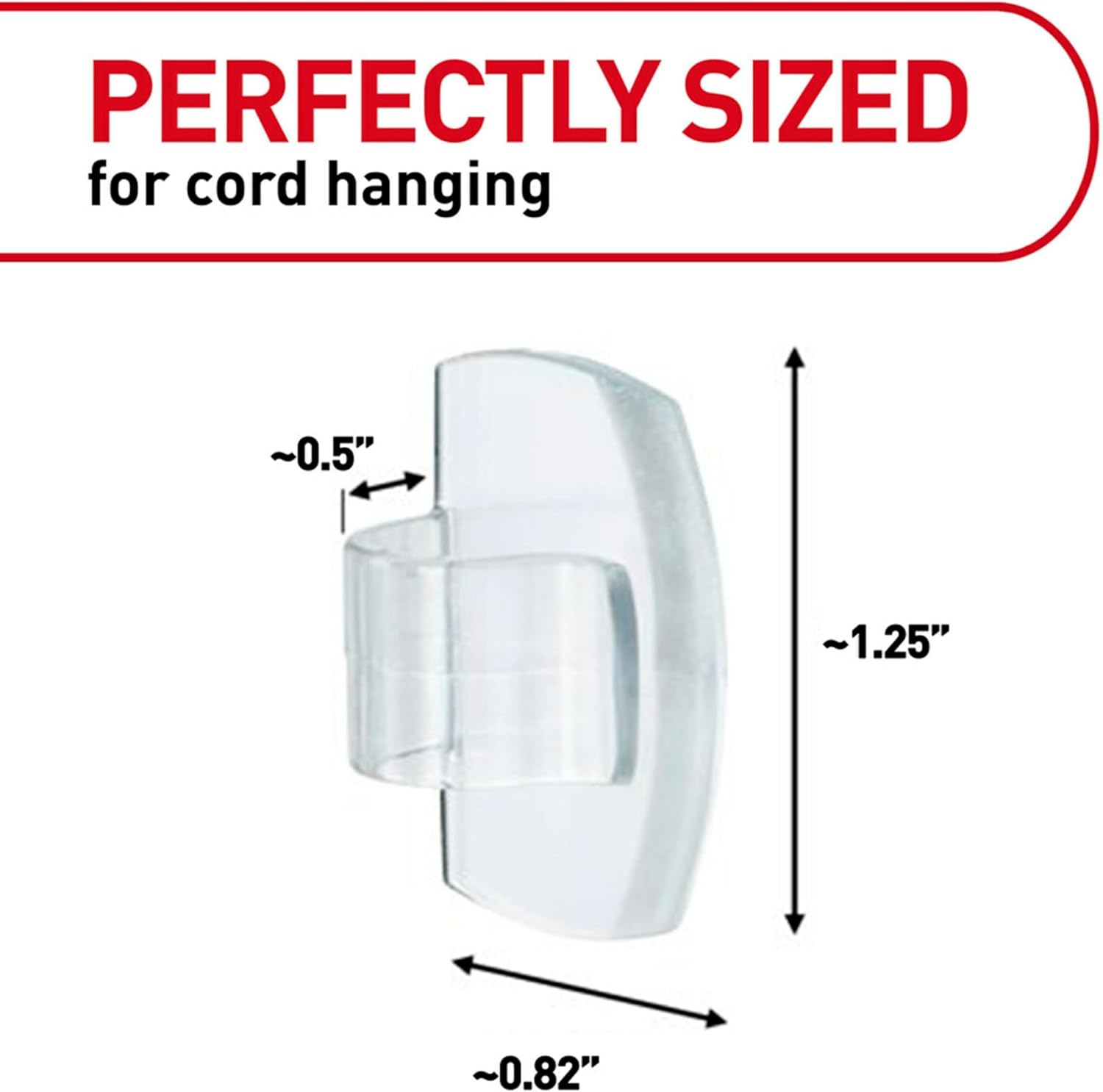 Command Clear Cord Clips, 13 Clips, 16 Strips