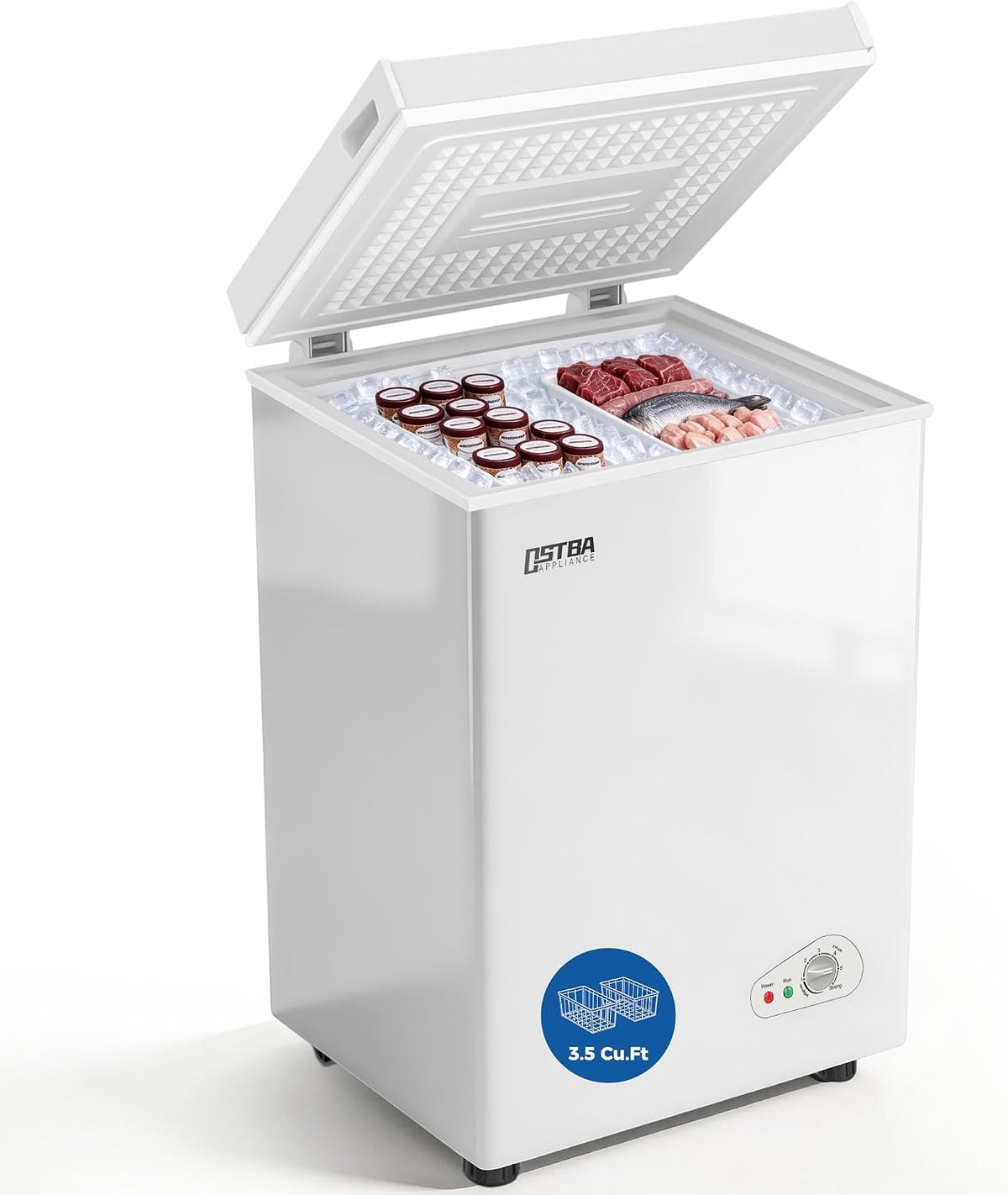 OSTBA 3.5 Cu.Ft Chest Freezer, 6-Level Temperature Control