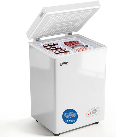 OSTBA 3.5 Cu.Ft Chest Freezer, 6-Level Temperature Control