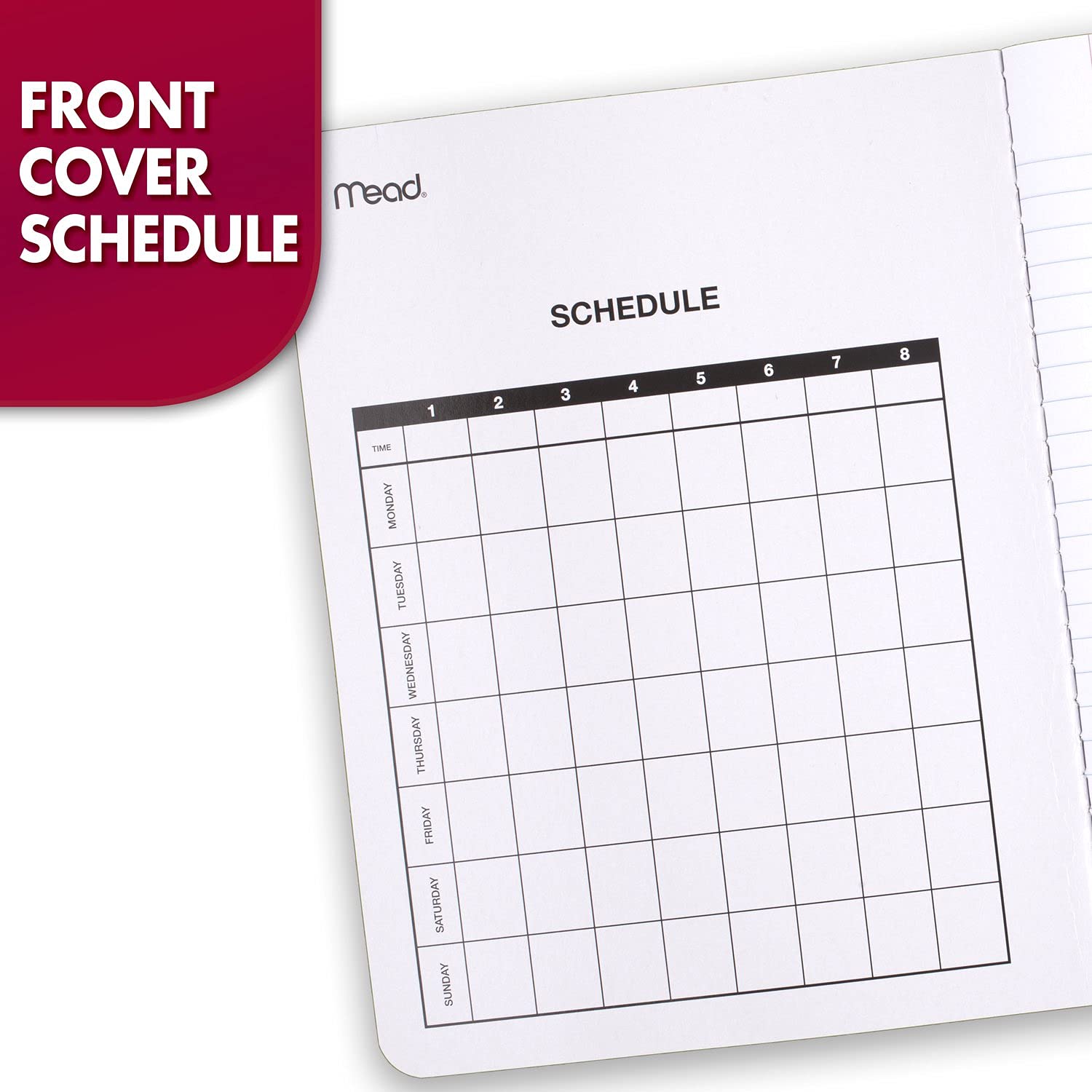 Mead Composition Notebook, Wide Ruled Paper, 7-1/2" x 9-3/4", 100 Sheets, Red Marble (09918AB5)