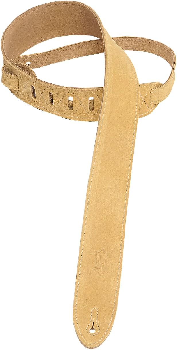 Levy's Leathers Simply Suede Series 2" Guitar Strap with Loop and Ladder Height Adjustment, Brown (MS12-BRN)
