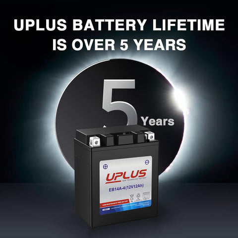 UPLUS ATV Battery YTX14AH-BS, EB14A-4 Scooter Snowmobile UTV Motorcycle Battery Maintenance Free - Sealed AGM Powersports Batteries Compatible with Yamaha Honda Suzuki Kawasaki Polaris