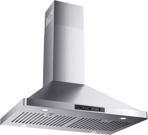 30inch Wall Mount Range Hood, 900CFM Stainless Steel Kitchen Hood