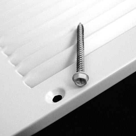 HVAC Premium 14'' x 10'' [Duct Opening] Flat Stamped Steel Return Air Grille - Sidewall and Ceiling - HVAC Vent Duct Cover - White [Outer Dimensions: 15.75''w X 11.75''h]