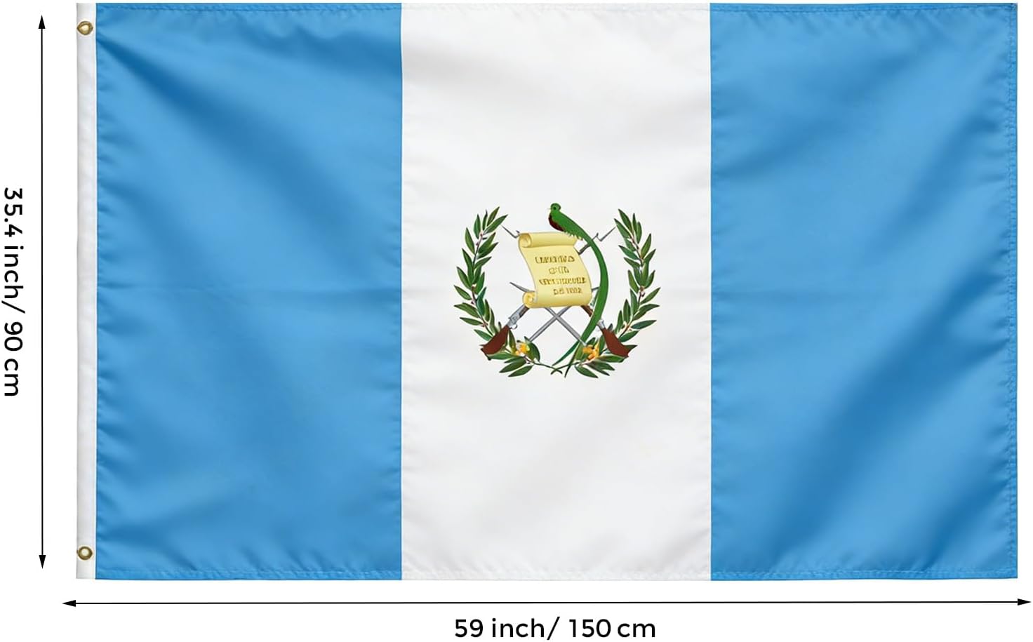 Guatemala Flag, Flag of Guatemala 3x5 Ft - Polyester Lightweight Flags with 2 Brass Grommets for Guatemalan Party Decorations, Sports Events Decorations