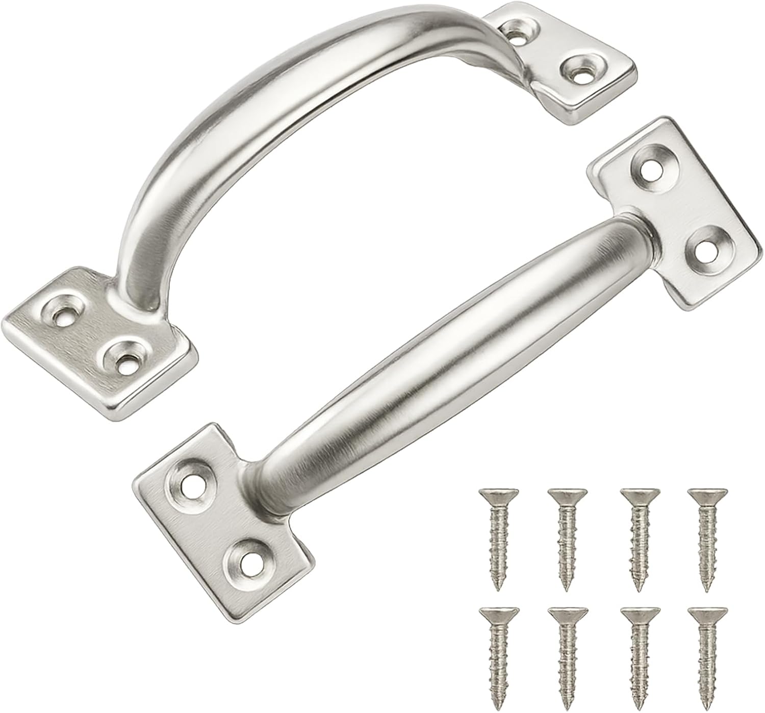 TamBee 6 Inch Gate Handle Outdoor 304 Stainless Steel Door Pull Handle Rustproof Barn Door Handles for Fences Garage Yard Kitchen Bathroom (2 Pack)