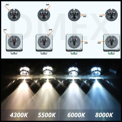 DMEX D4R HID Headlight Bulbs 6000K Cool White Xenon 35W 66450 42406 90981-20029 Replacement - 2pcs (Not fit Halogen Headlamp)