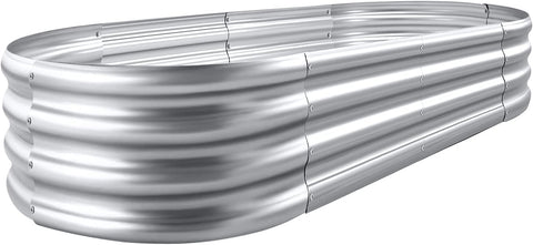 Land Guard Galvanized Raised Garden Bed Kit, 6×3×1ft Raised Garden Boxes Outdoor, Oval Metal Raised Garden Beds for Vegetables...