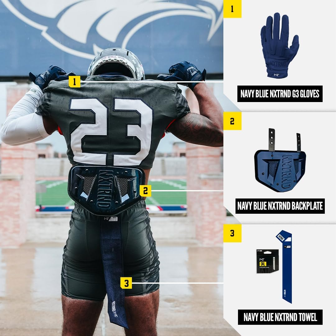 Nxtrnd Streamer Football Towel, Thin Sports Towel, Dries Hands & Football Accessories (Navy Blue)