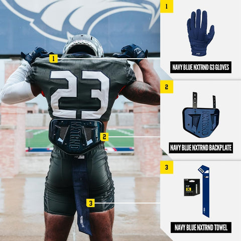 Nxtrnd Streamer Football Towel, Thin Sports Towel, Dries Hands & Football Accessories (Navy Blue)