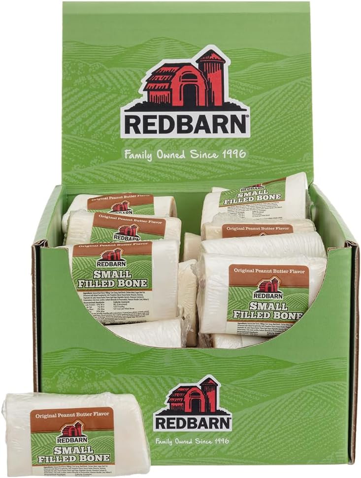 Redbarn Small Filled Bones Premium Dog Chew, Peanut Butter Flavor, 20 Count