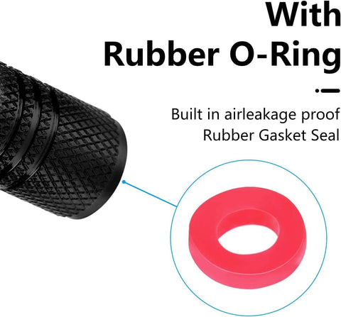 4pcs Tire Valve Stem Caps, Compatible with Toyota TRD Sequoia Tundra Tacoma 4Runner Trucks Series Stem Cap Universal Car Air Cover Car Accessories for Cars, SUV, Truck, Motorcycles Black