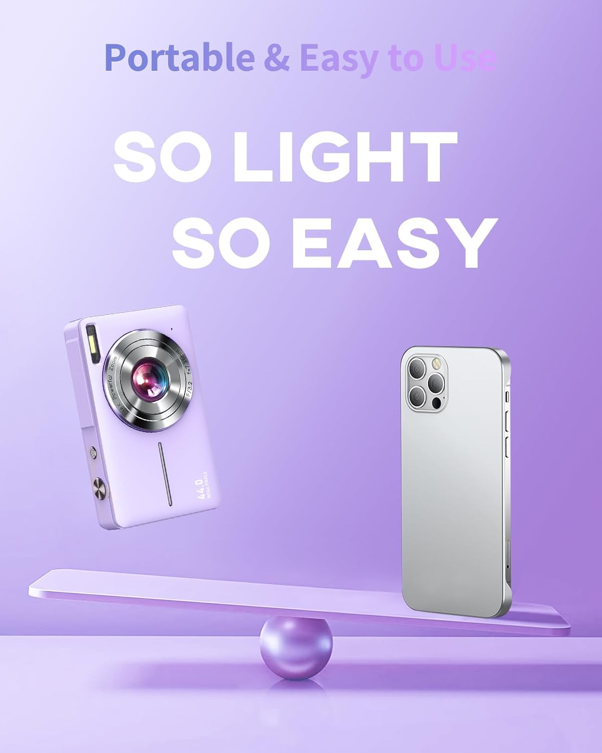 Digital Camera, FHD 1080P Point and Shoot Camera for Kids Teens Starters