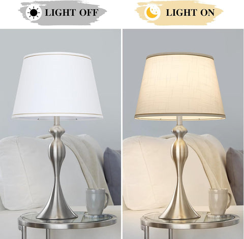 Large White Lamp Shades Set of 2, 12"Top x 16"Bottom x 11"High