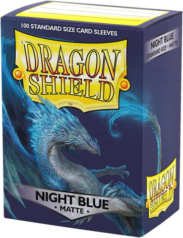 Arcane Tinmen Dragon Shield Matte Night Blue Card Sleeves (100), Polypropylene, 120 μm Quality Thickness, Fits 75+ Single Sleeved Cards or 65+ Double Sleeved Cards