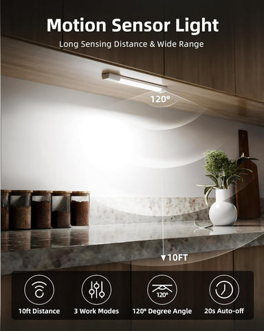 EZVALO 11.8'' Motion Sensor Closet Lights,Under Cabinet Lighting, 6 Pack