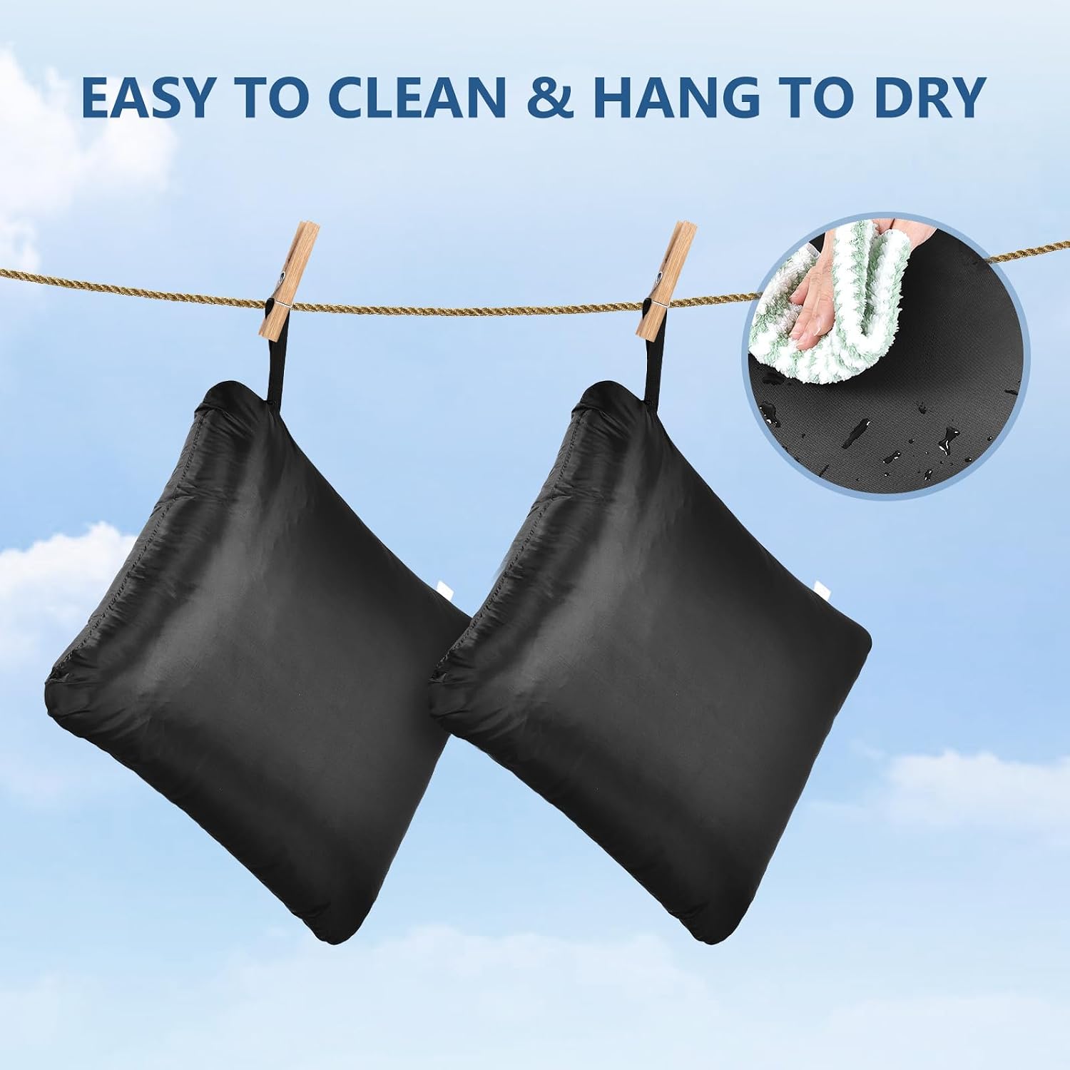 OTraki 20x24 inch Waterproof Wet Bag for Swimsuit 2 Pack, Black