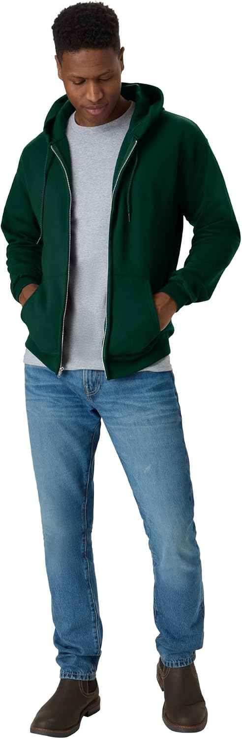 Hanes Men's Zip-up Hoodie, Ecosmart Fleece Full-zip Hoodie for Men, Hooded Sweatshirt