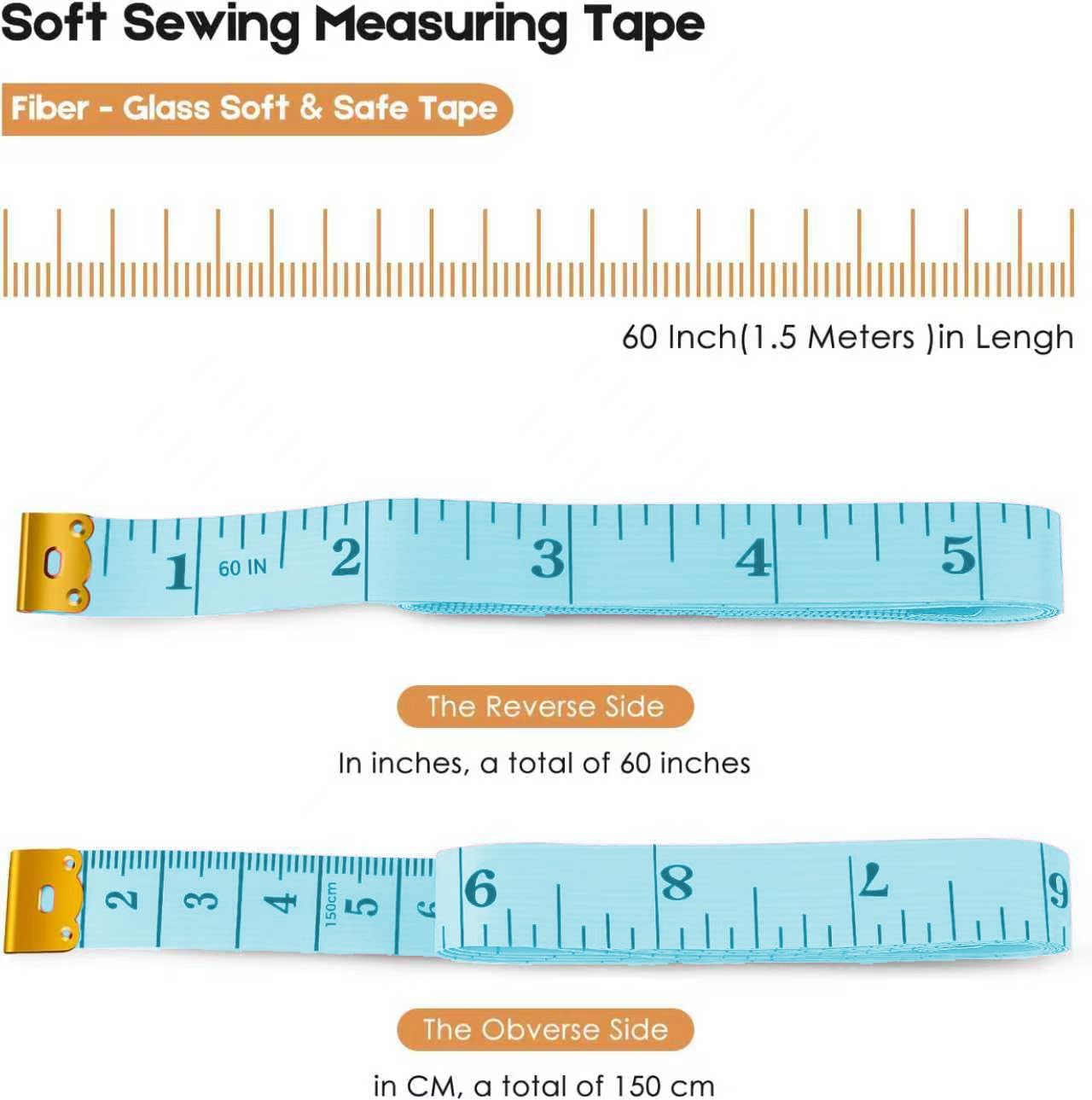iBayam 2 Pack Tape Measure Measuring Tape for Body Fabric Sewing 60"/150cm