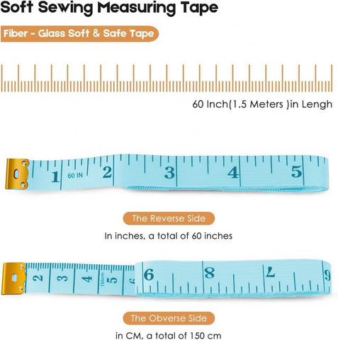 iBayam 2 Pack Tape Measure Measuring Tape for Body Fabric Sewing 60"/150cm