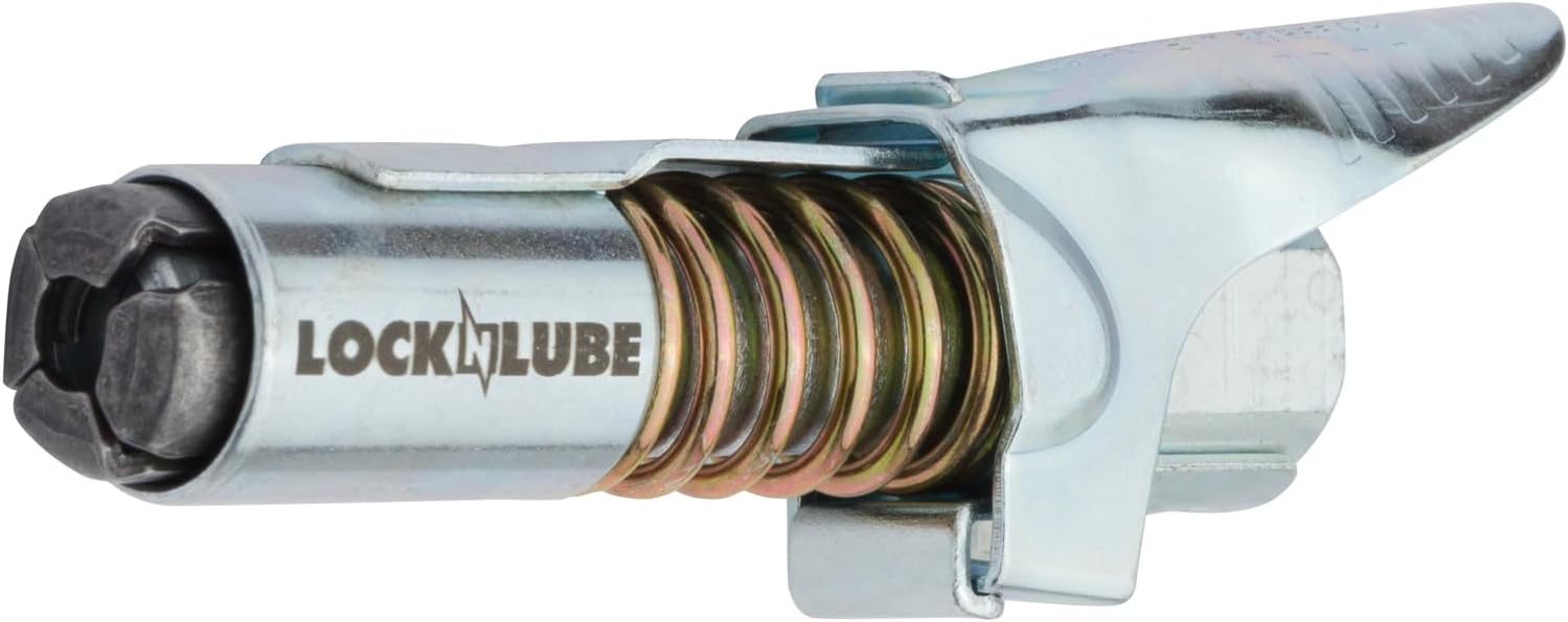 LockNLube Grease Coupler 1/8" NPT - Universal - Locking Grease Gun Coupler, 10,000 PSI