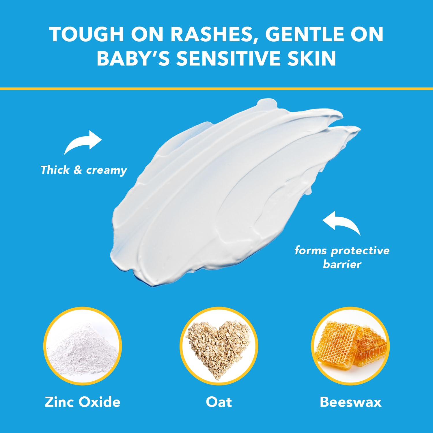 Triple Paste Diaper Rash Cream, Zinc Oxide Baby Ointment, 3 oz