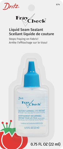Dritz Fray Check Liquid Seam Sealant – Permanent Clear Fabric Edge Protector to Prevent Fraying and Secure Thread Ends – 0.75 oz
