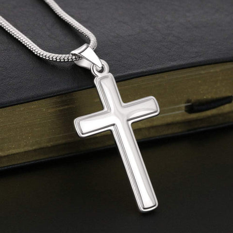 FG Mall To My Son From Mom and Dad, Mother and Son Necklace, Birthday Gift For Graduation, Christmas Faith Cross Necklace Present