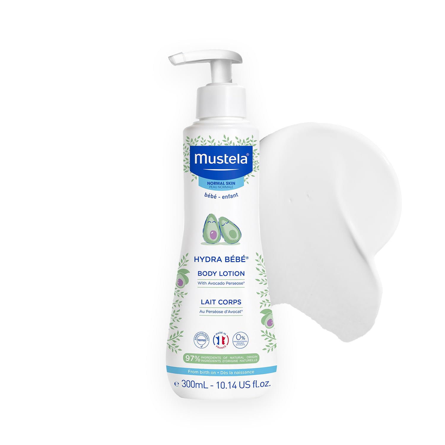 Mustela Hydra Bebe Body Lotion - Daily Moisturizing Baby Lotion with Natural Avocado, Jojoba & Sunflower Oil – Various Sizes