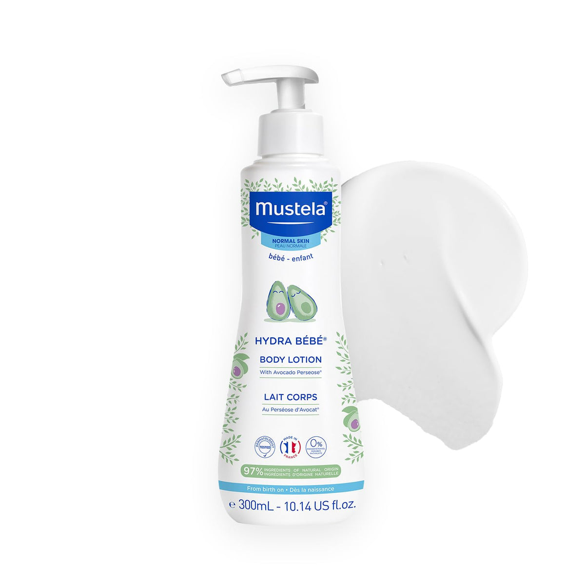 Mustela Hydra Bebe Body Lotion - Daily Moisturizing Baby Lotion with Natural Avocado, Jojoba & Sunflower Oil – Various Sizes