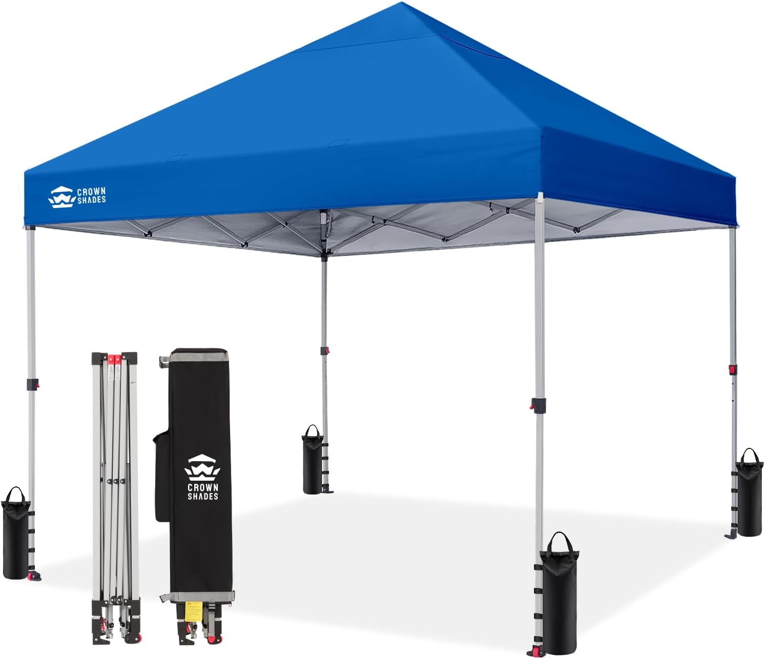 CROWN SHADES 8x8 Pop Up Canopy Tent with One Push Setup, Blue