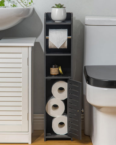 AOJEZOR Toilet Paper Holder Stand: Holds 4 Rolls for Small Bathroom Renters