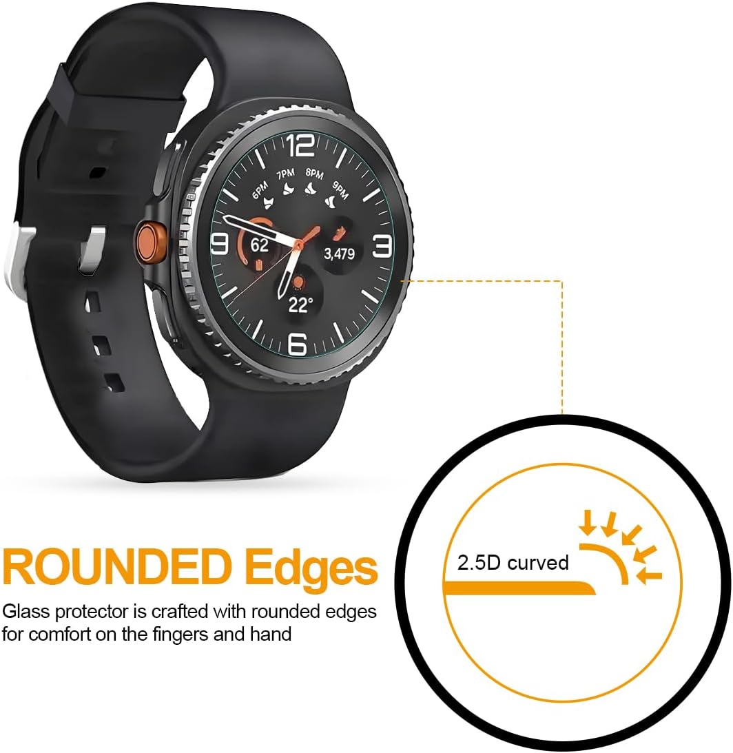 Supershieldz (3 Pack) Designed for Samsung Galaxy Watch 8 Classic (46mm) Tempered Glass Screen Protector, Anti Scratch, Bubble Free