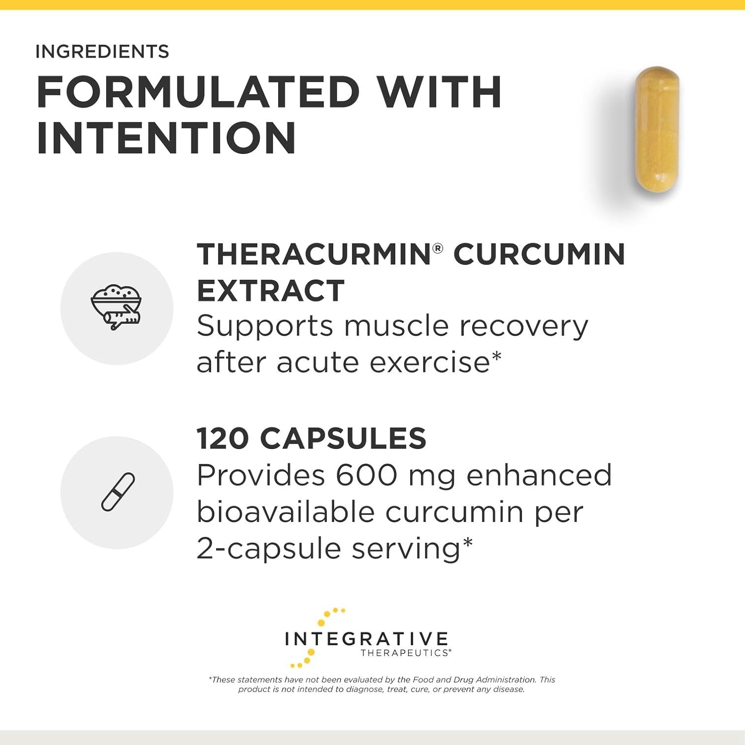 Integrative Therapeutics Theracurmin HP Turmeric Supplement, 120 Capsules