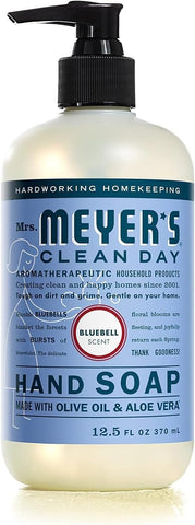 Mrs. Meyers Clean Day Liquid Hand Soap Hard 12.5 Oz Bluebell Scent Pump Dispenser (Pack of 6)