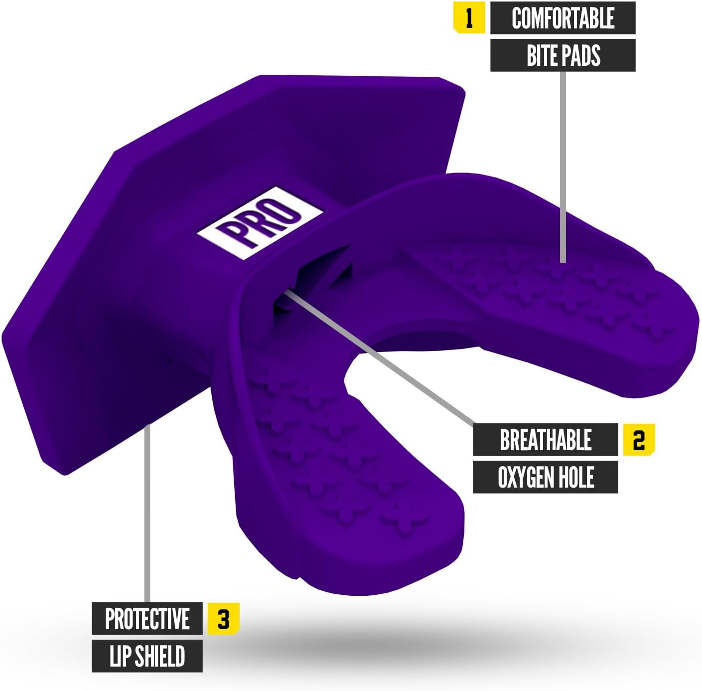 Nxtrnd One Pro Football Mouth Guard, Interchangeable Strap, Fits Adult & Youth (Purple)