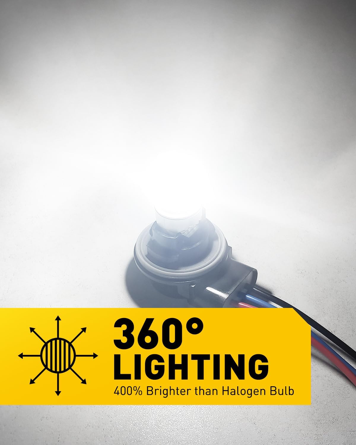 AUXITO 7443 LED Bulb White, Reverse Light 7440 7441 7444 T20 Super Bright for Backup Light Tail DRL Brake Signal Parking Lights Daytime Running Light Modules, Pack of 2