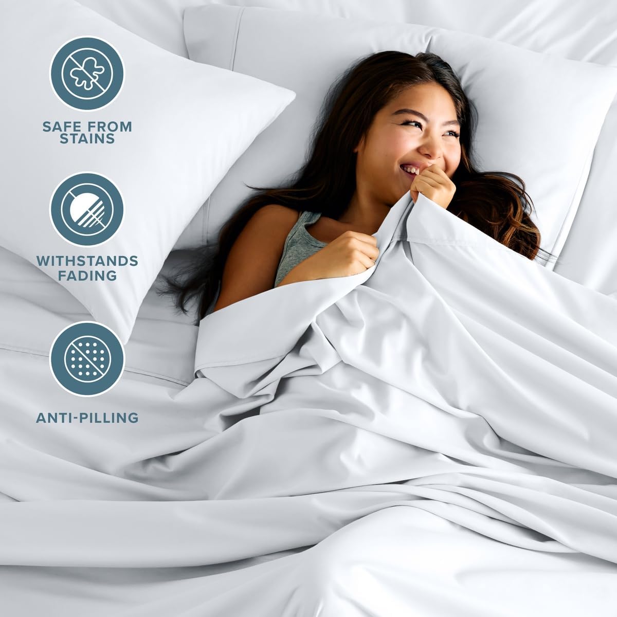 Bare Home Twin XL Sheet Set - 1800 Ultra-Soft (Twin XL, White)