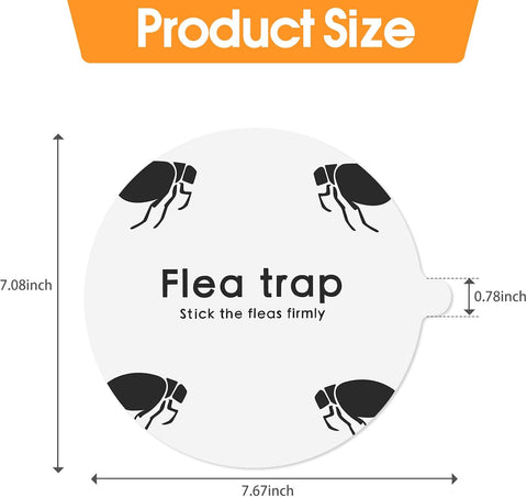 Flea Trap Sticky Pads Refills, 10 Pack 7.1 Inch Round Replacement Glue Boards Refill Discs for Most Flea Light Trap for Inside Your Home, Non-Toxic Family Pet Safe Sticky Board for Indoor Bed Bug Lamp