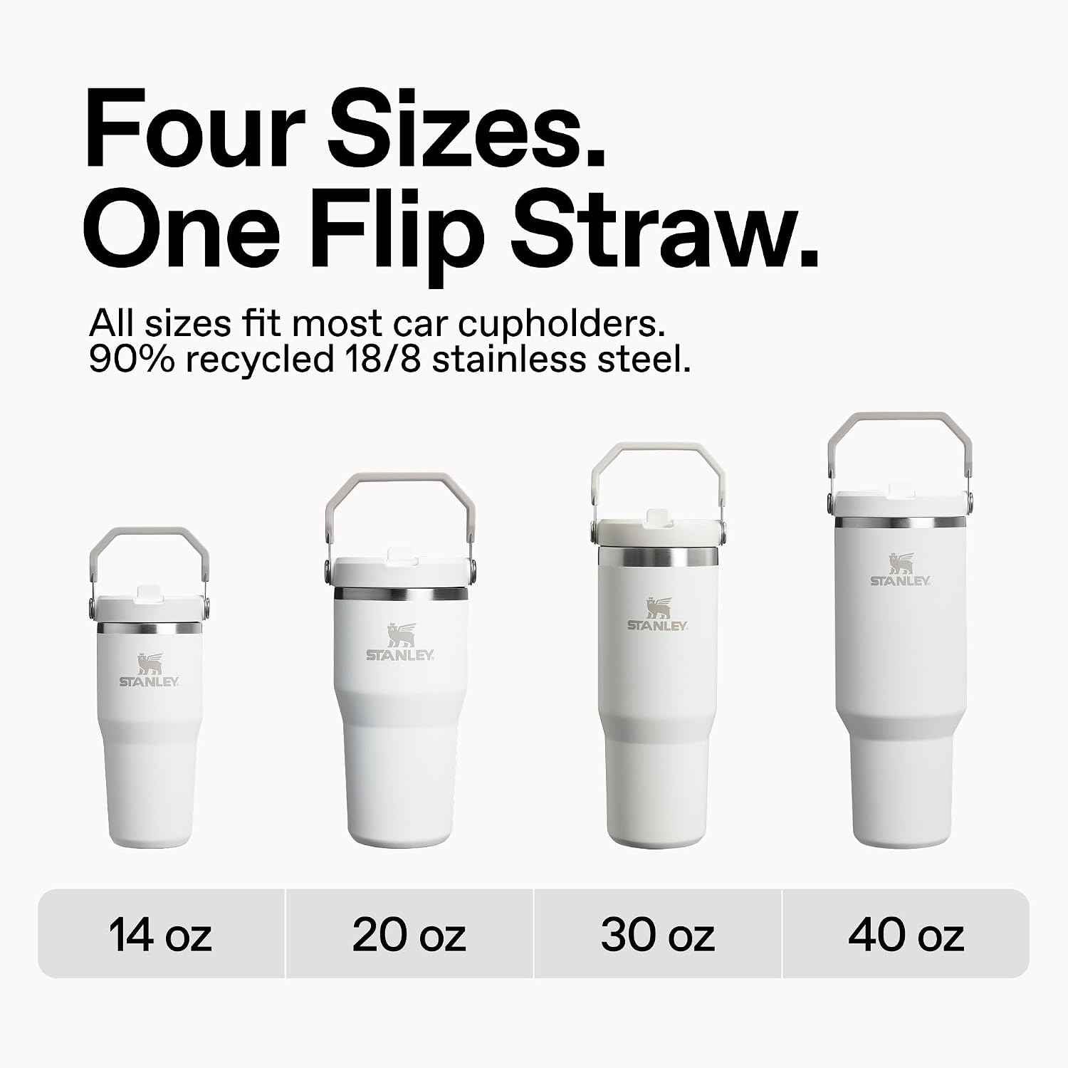 STANLEY IceFlow 2.0 Flip Straw Tumbler, 20 oz, Black 2.0