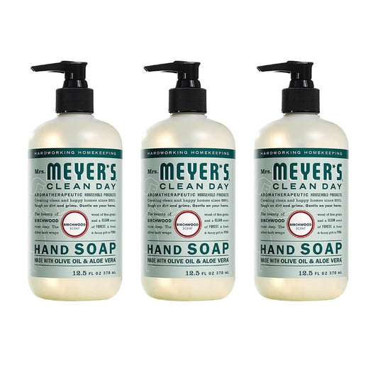 MRS. MEYER'S CLEAN DAY Liquid Hand Soap, Birch Wood 12.5 Fl Oz (Pack of 3)