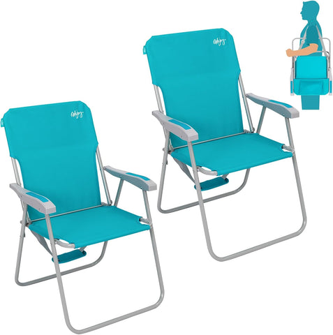 #WEJOY Folding Beach Chairs for Adults, High Back Lightweight for Camp Lawn