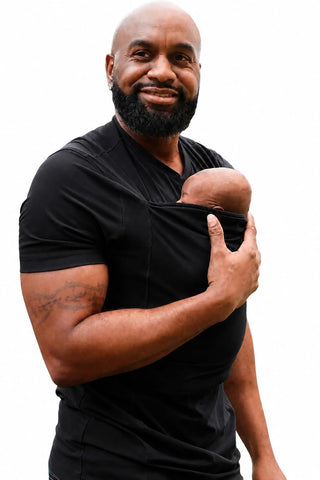 Lalabu The Dad Shirt | Hands-Free Baby Carrier for Dads - Black - Medium