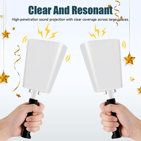 10 Inch Cow Bell with Handle, 2 Pack Cheering Cowbells for Sport
