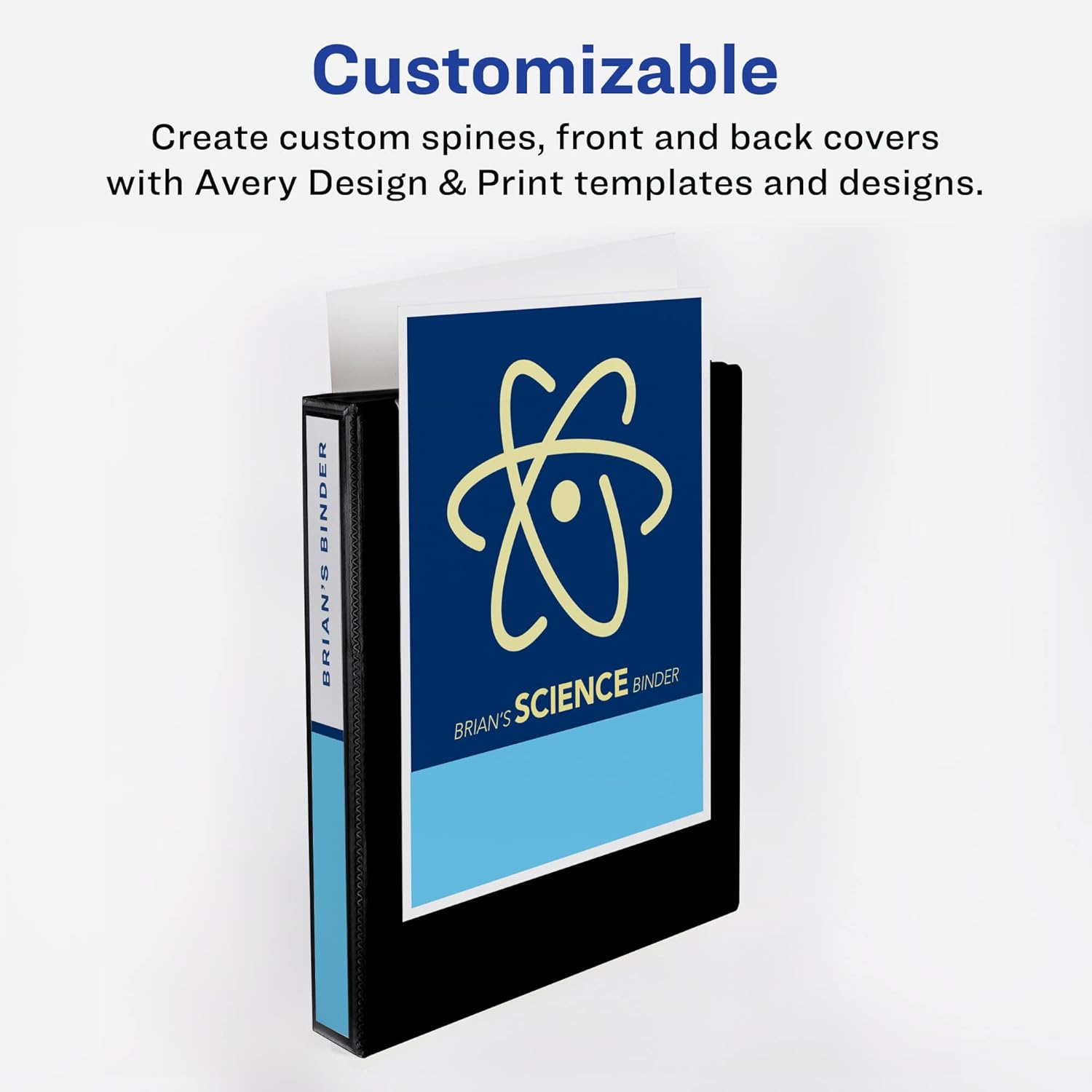 Avery Durable View 3 Ring Binders, 0.5" Slant Rings, 135-Sheet Capacity, 0.7 Inch Wide Spine, Great for Home, School Supplies, Office, or Organization Needs, Black Binders (4-Pack of 05736)