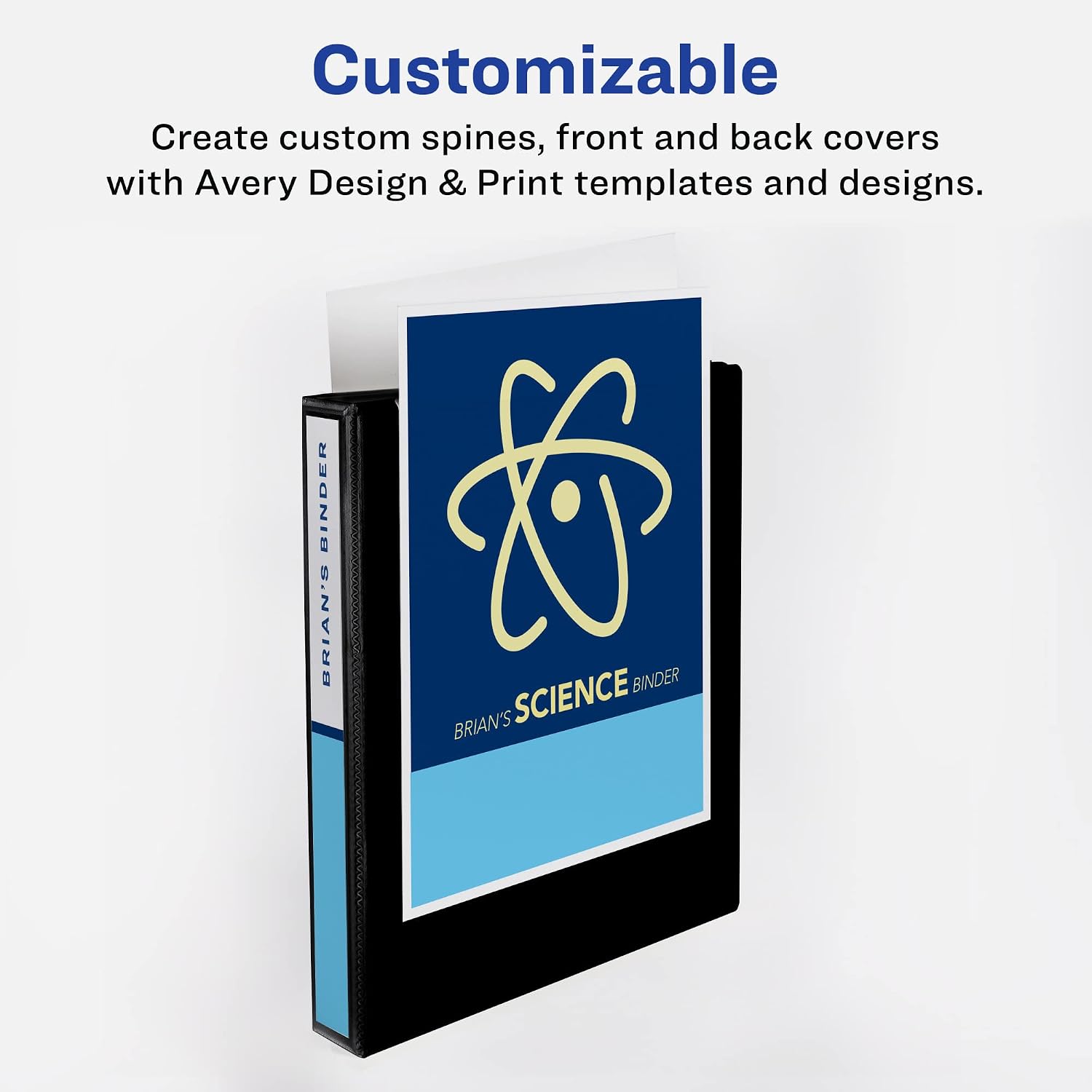Avery® Standard View 3 Ring Binder, 1.5" Round Rings, 1 Black Binder