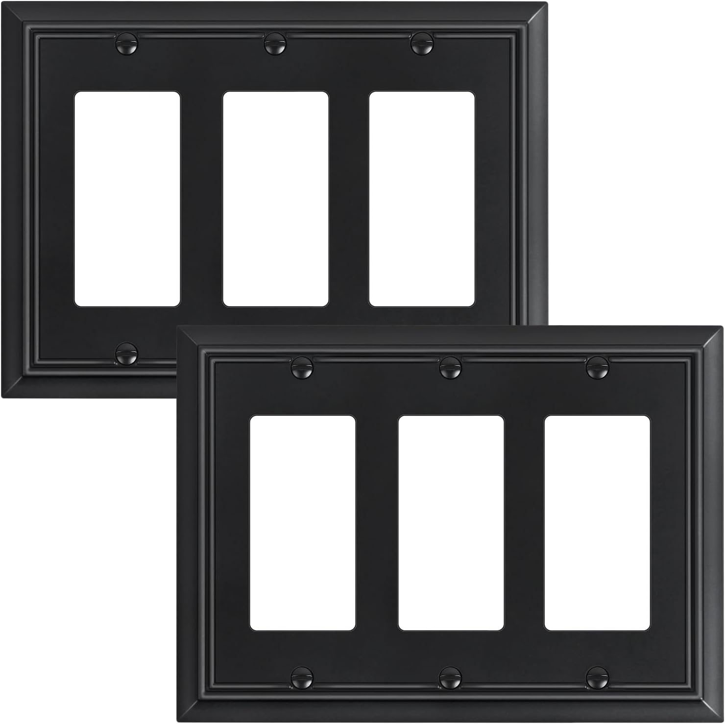 2-Pack Bamboo Fiber Decorative Tripple Decorator Outlet Cover Plate