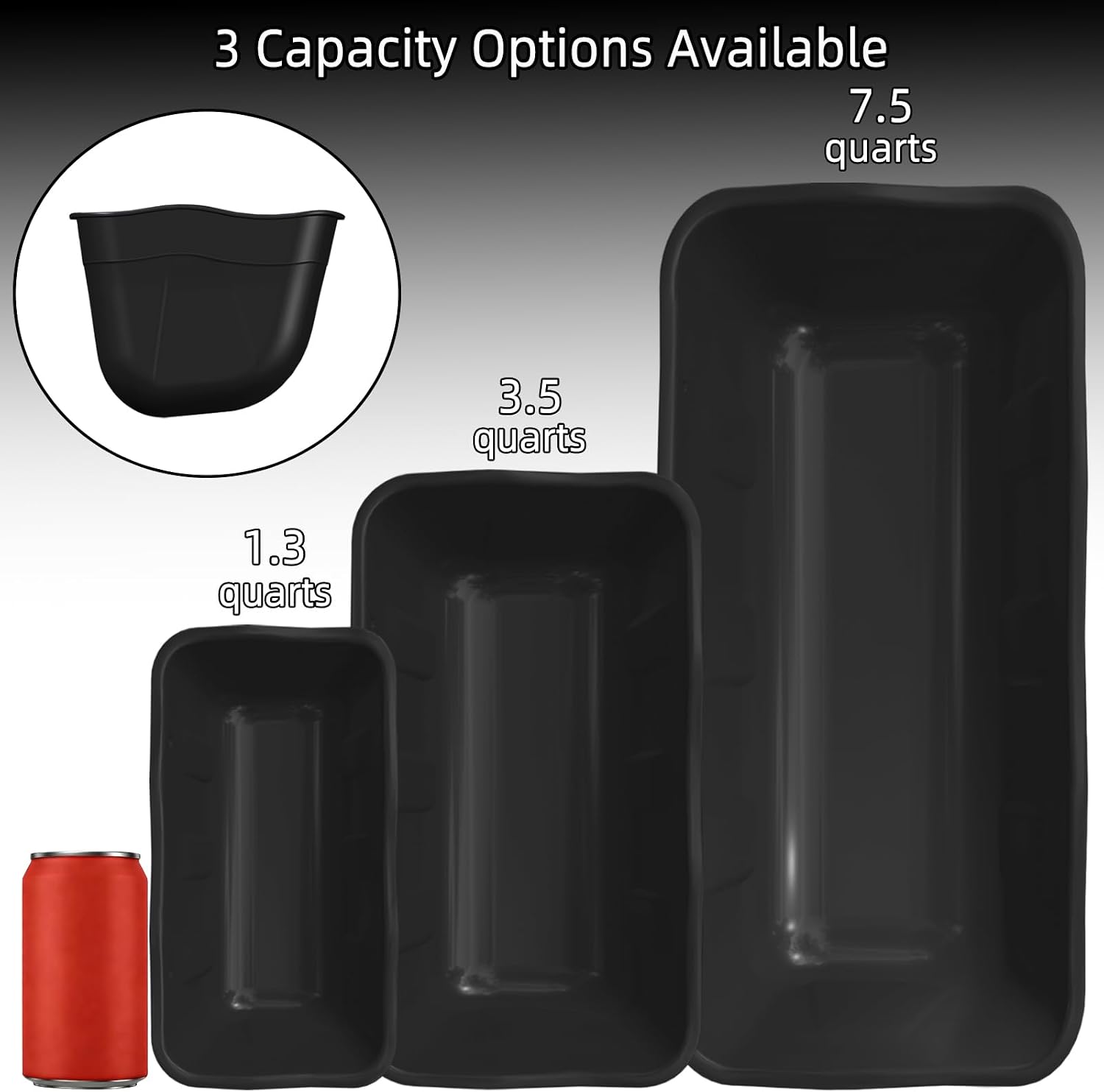 Chicken Feeder Waterer,Hanging Goat Feeders,Feed Trough 3.5 Quart 6 Pack,Hanging Fence Feed Trough for Poultry Livestock,Black