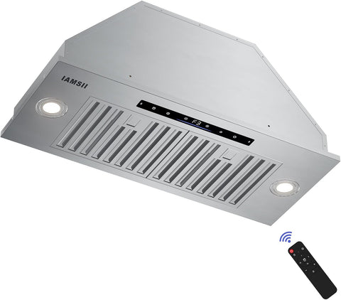36-Inch Range Hood Insert, 900 CFM, Remote and Gesture Control