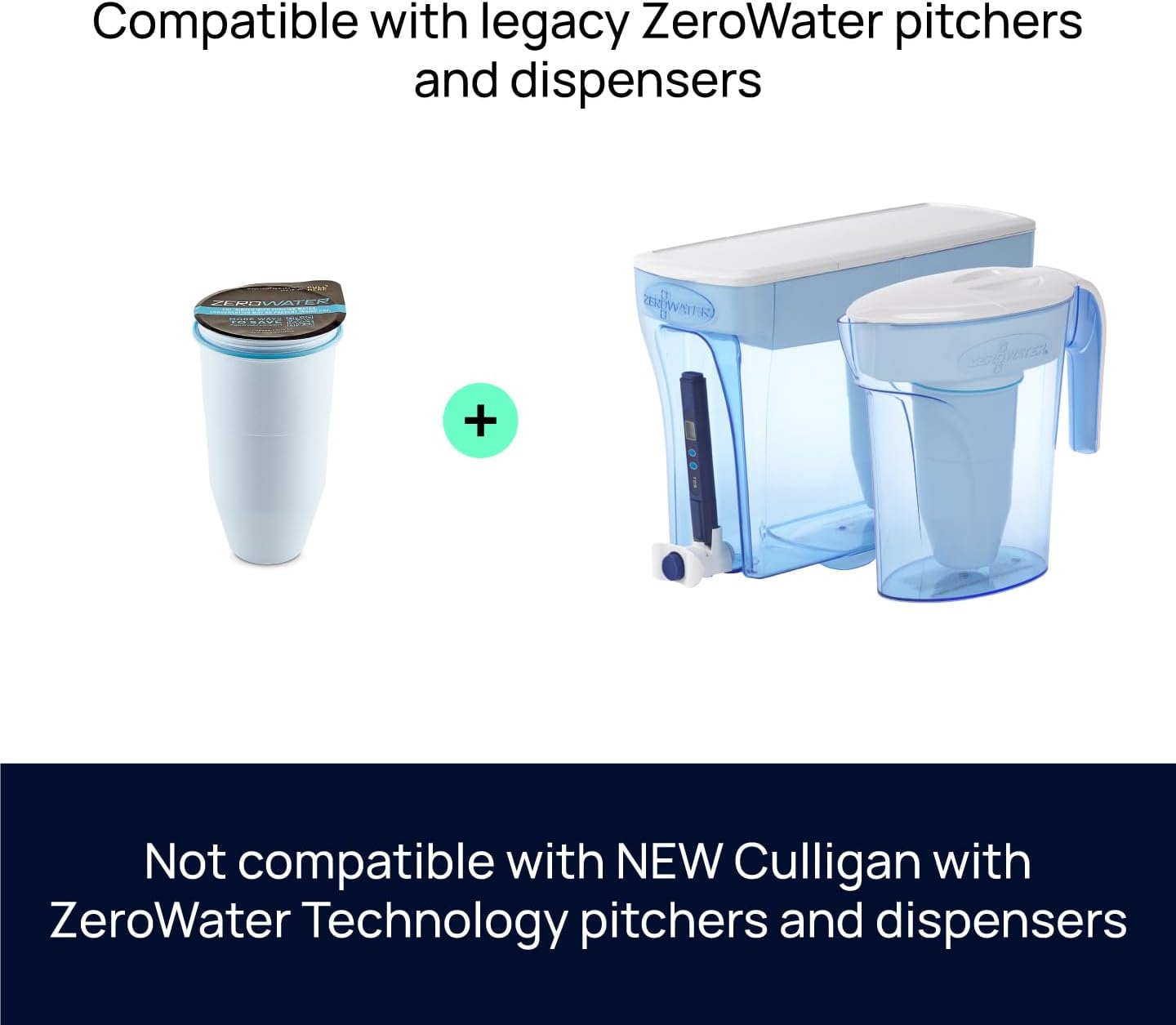 ZeroWater Official Replacement Water Filter Removes PFOA/PFOS 2-Pack​